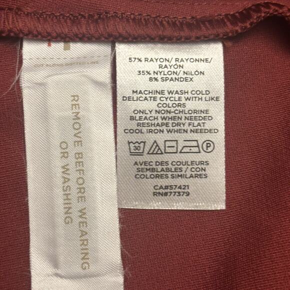 Ann Taylor A-Line Wrap Skirt w/ Tie Belt Midi Size 12 Rust Brown Rayon Blend EUC - Picture 4 of 15